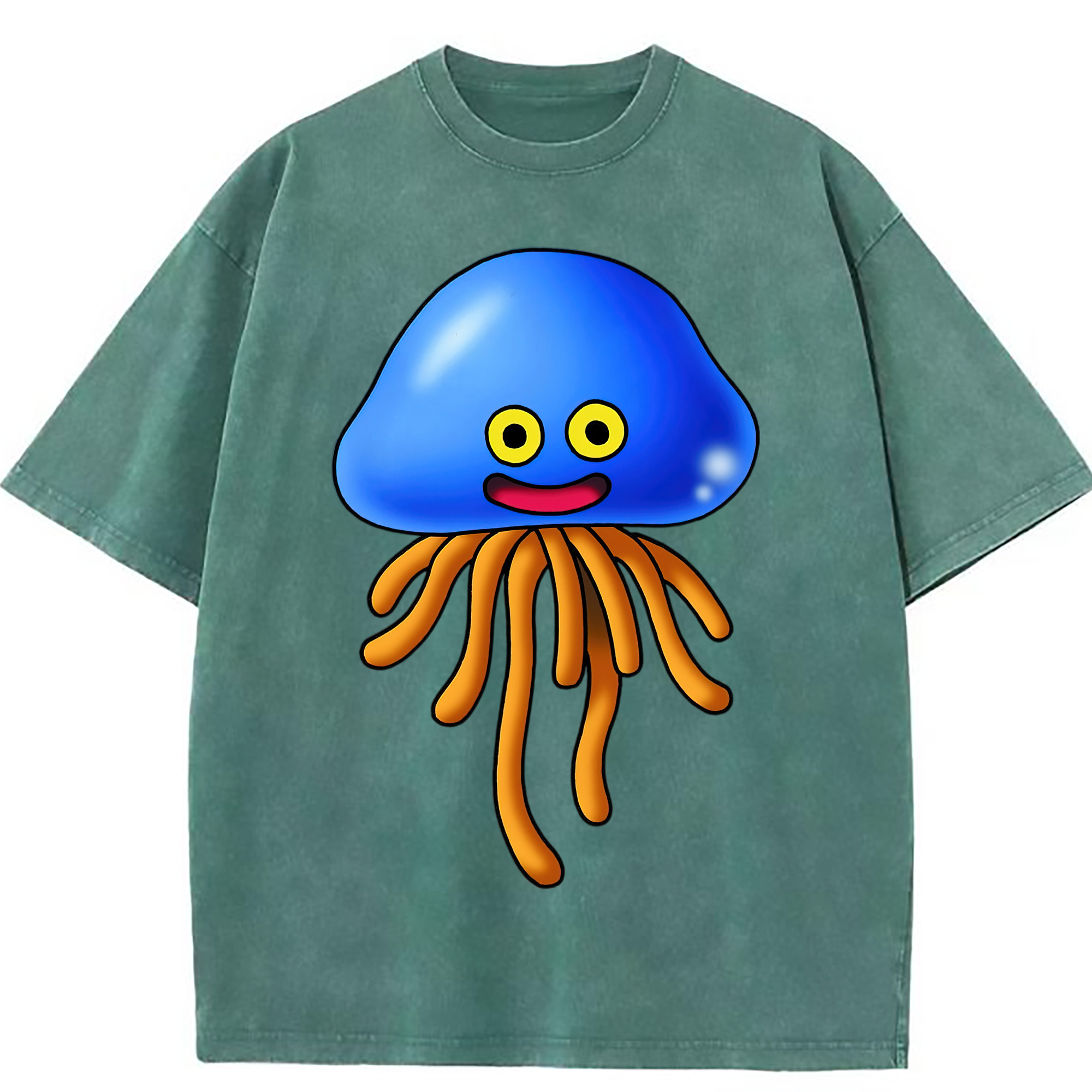 （画像用） ドラゴンクエスト Doragon Kuesuto Dragon Quest 綿100% ヴィンテージ風 半袖Tシャツ（フロントプリント）
